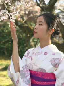 Kimono girl and sakura