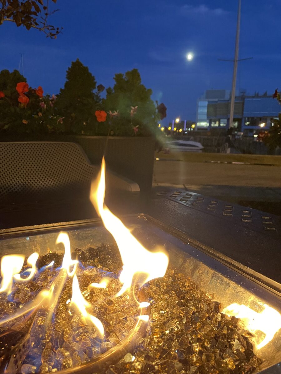 Sushi dinner by the firepit